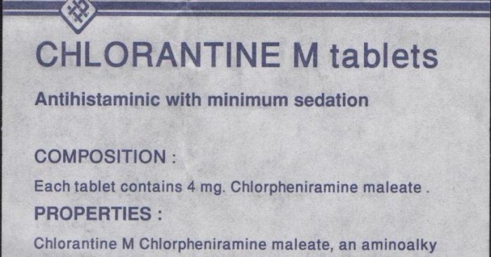 دواعي استعمال دواء كلورانتين-م Chlorantine-M
