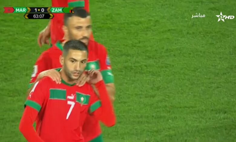 أهداف مباراة المغرب وزامبيا اليوم في تصفيات كأس العالم